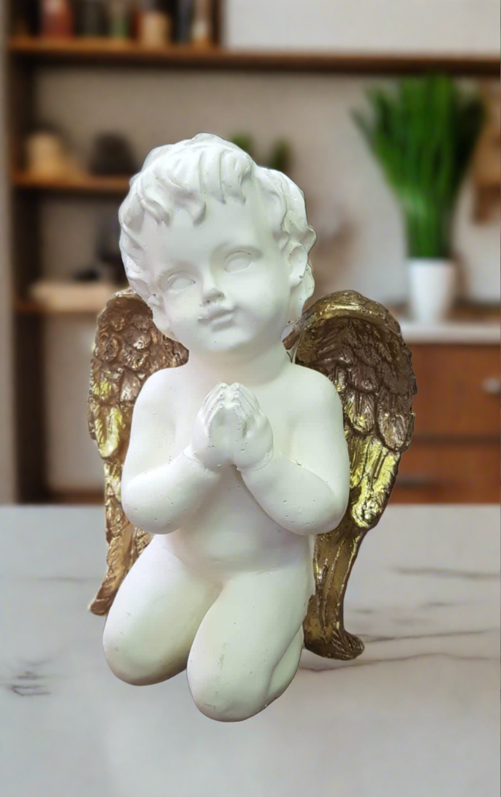 Introducing the elegant Angel Collection, featuring beautifully crafted resin angels. These angels serve as a timeless addition to any home decor, adding a touch of sophistication and grace. With their durable resin material, these angels are a lasting symbol of beauty and peace. Perfect for any collector or as a unique gift.Dimension 6*7.8*6 inches Material :Resin