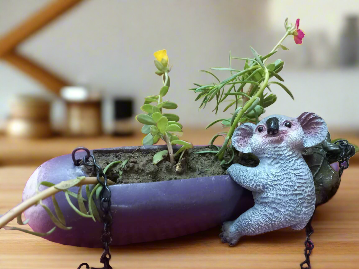 Brinjal Koala hanging pot