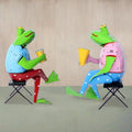 Make your garden hop with these playful metal frogs, perfect for adding a touch of whimsy to your outdoor space. The Mr. and Mrs. Froggie pair will bring charm and character to any garden, while also serving as a unique and eye-catching decor piece.