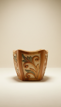 Hand-Carved Wooden Planter