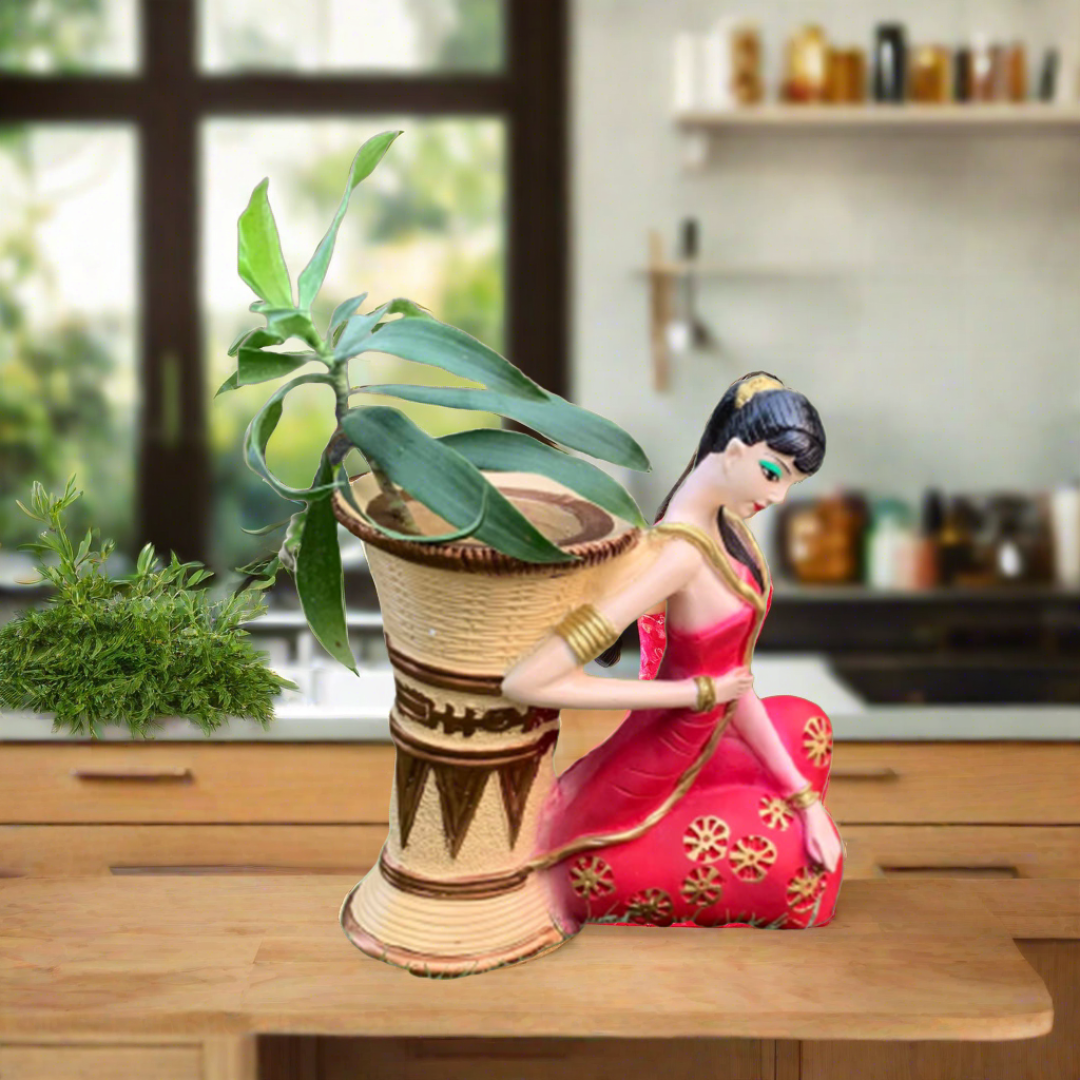 The Planter Girl, the perfect addition to your indoor or outdoor garden. This girl planter adds a touch of whimsy and charm, enhancing any plant it holds. Handcrafted with care, it is a unique and delightful way to showcase your greenery. Experience the joy of gardening with EVA-The Planter Girl.