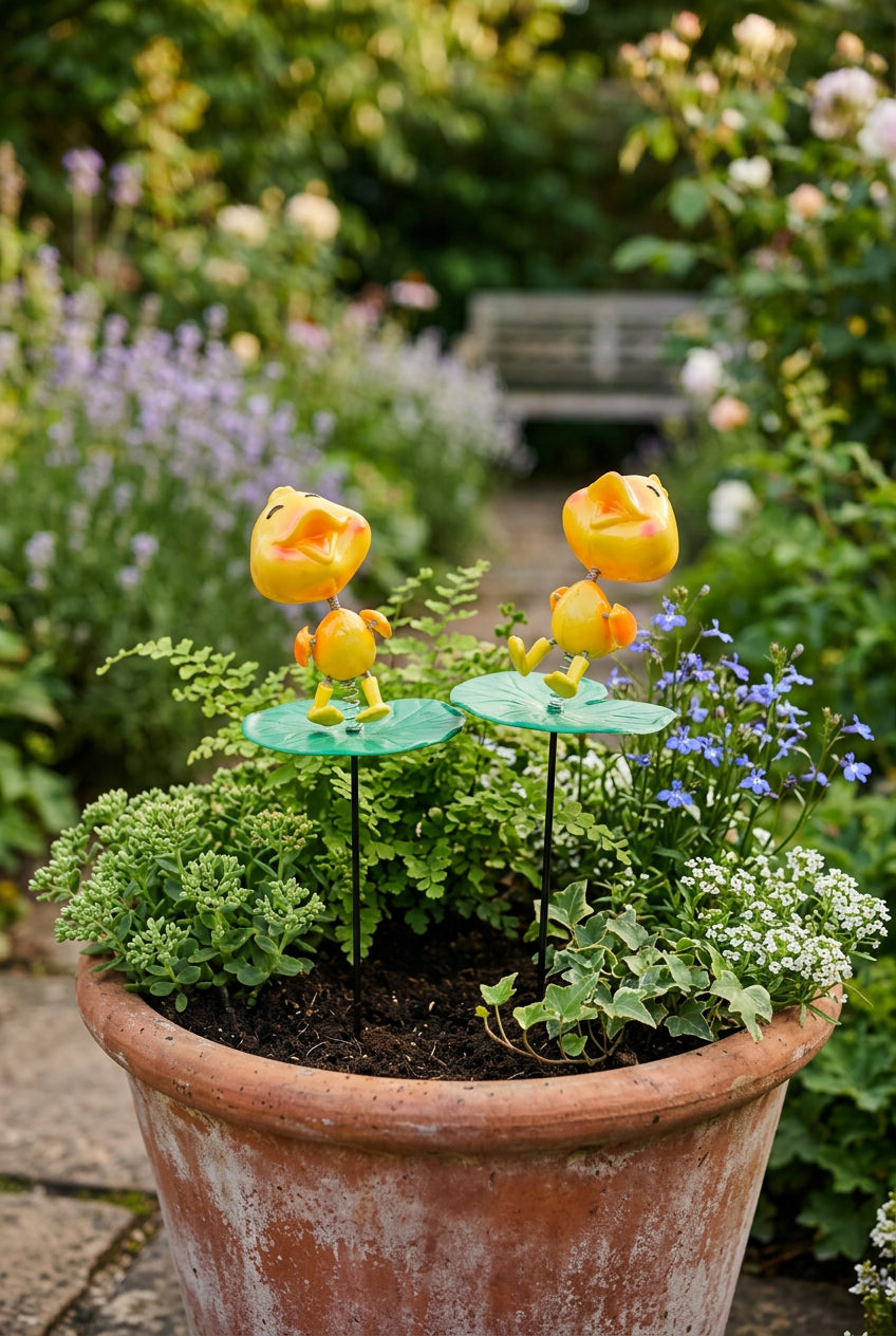 Ducklings garden sticks set of 2