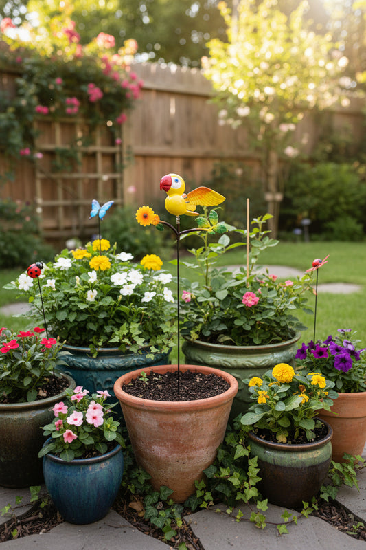 Parrot with flowers
