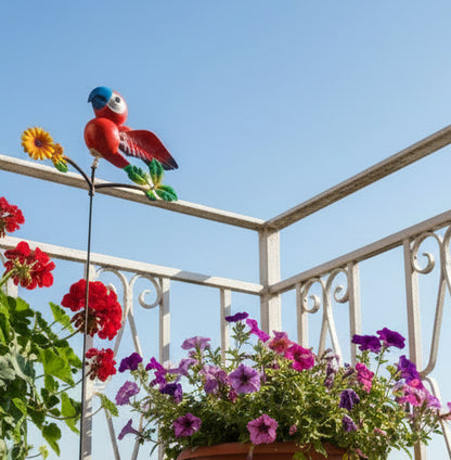 Parrot with flowers