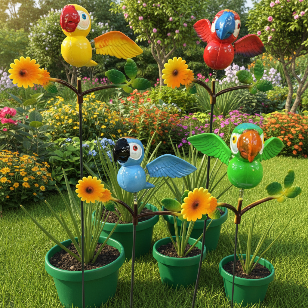 Parrot with flowers