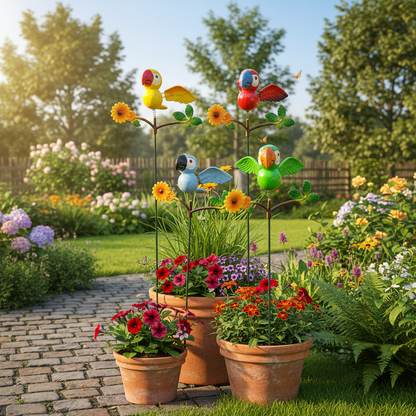 Parrot with flowers