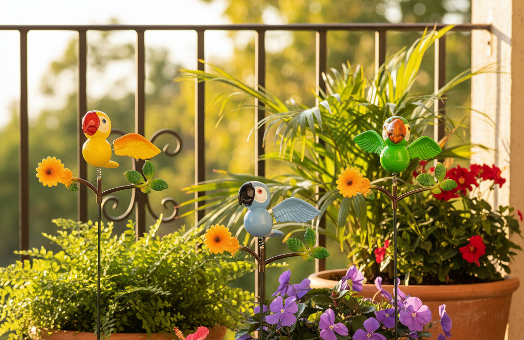 Parrot with flowers