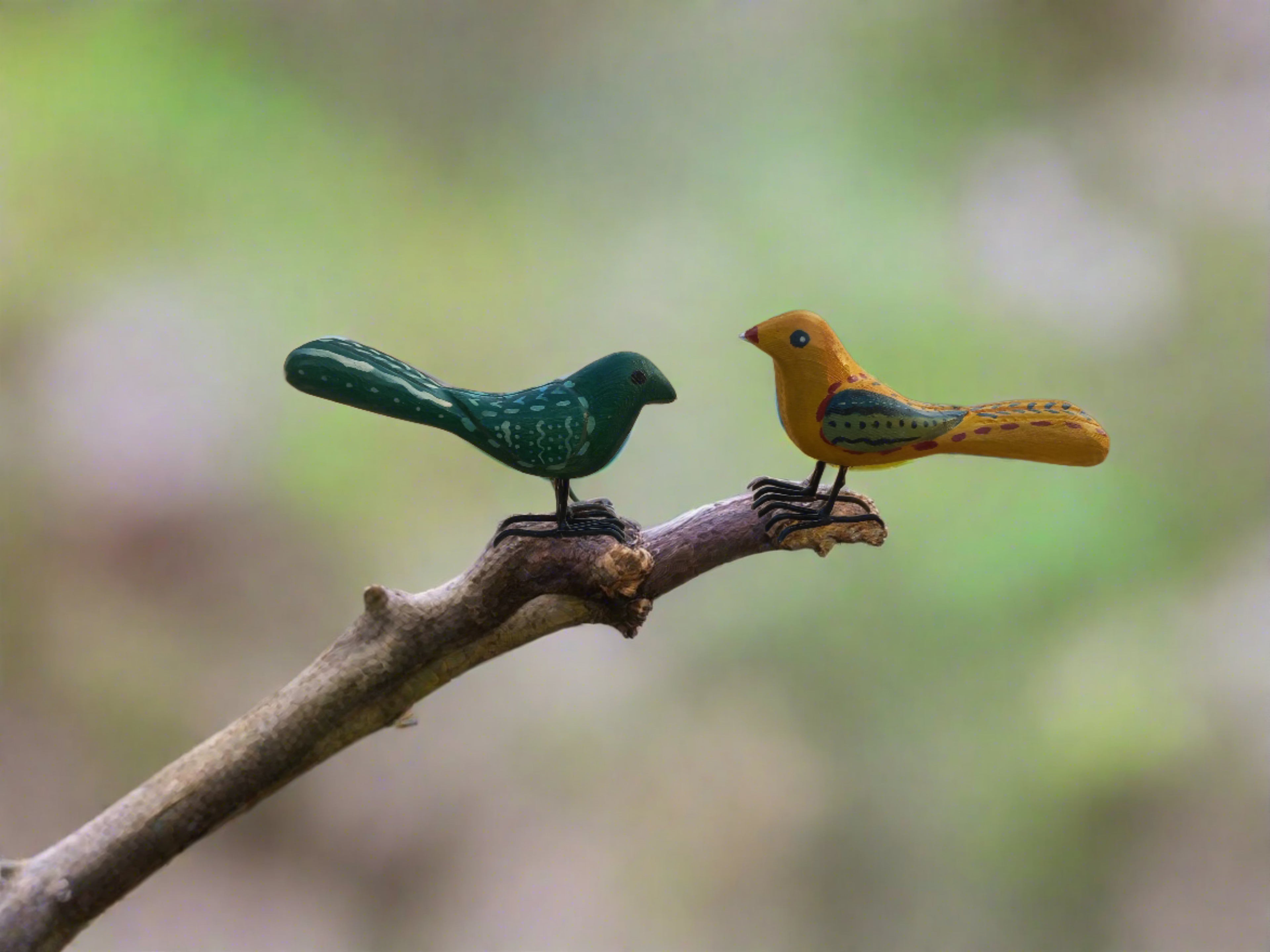 Wooden Chirping birds with iron legs are excellent gifting options for garden lovers. Place them randomly on your plants to replicate more closely to nature. 