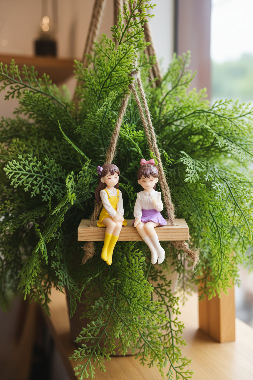 Girls on swing Miniatures