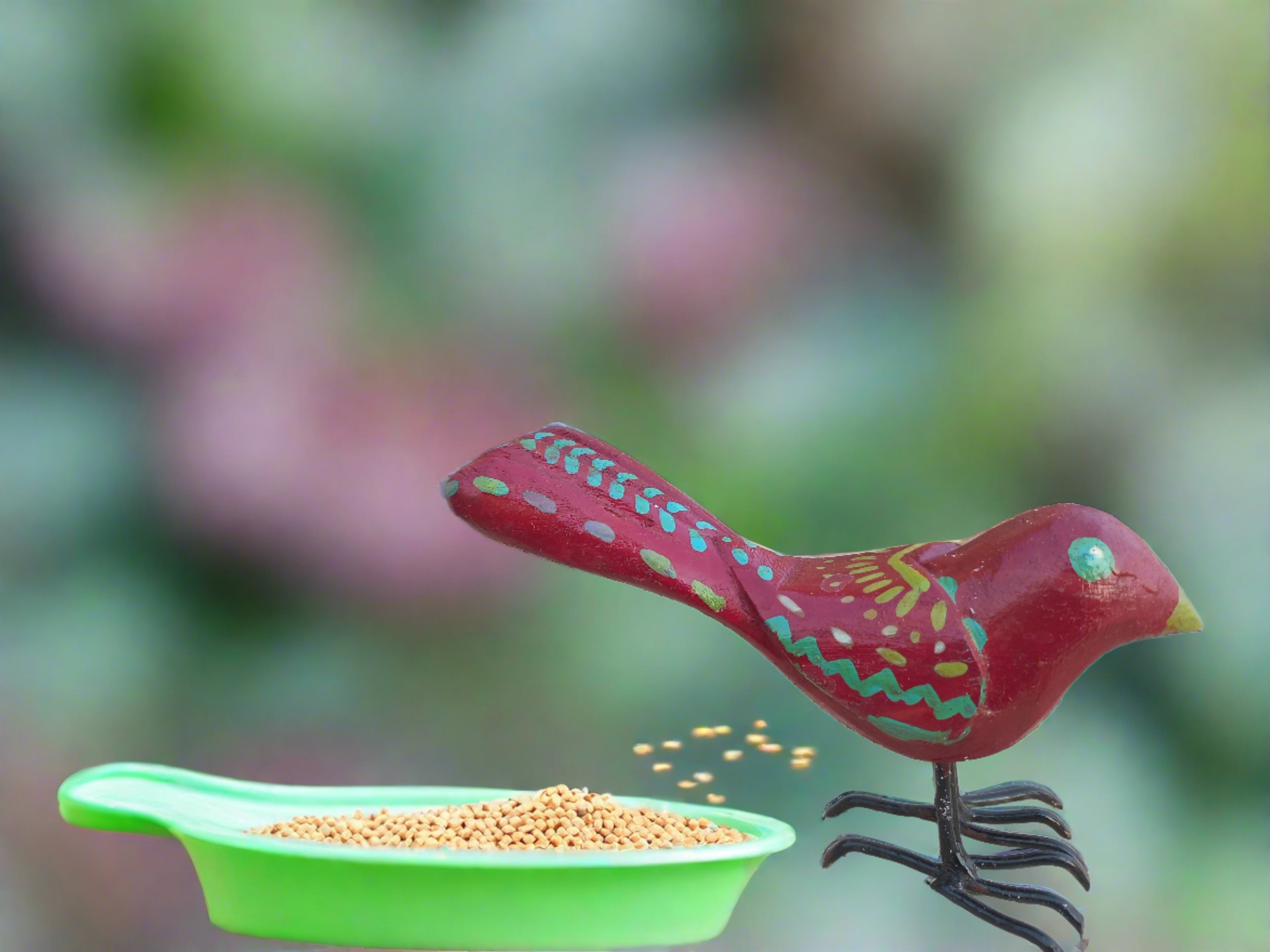 Birds handpainted on wood (set of 2)