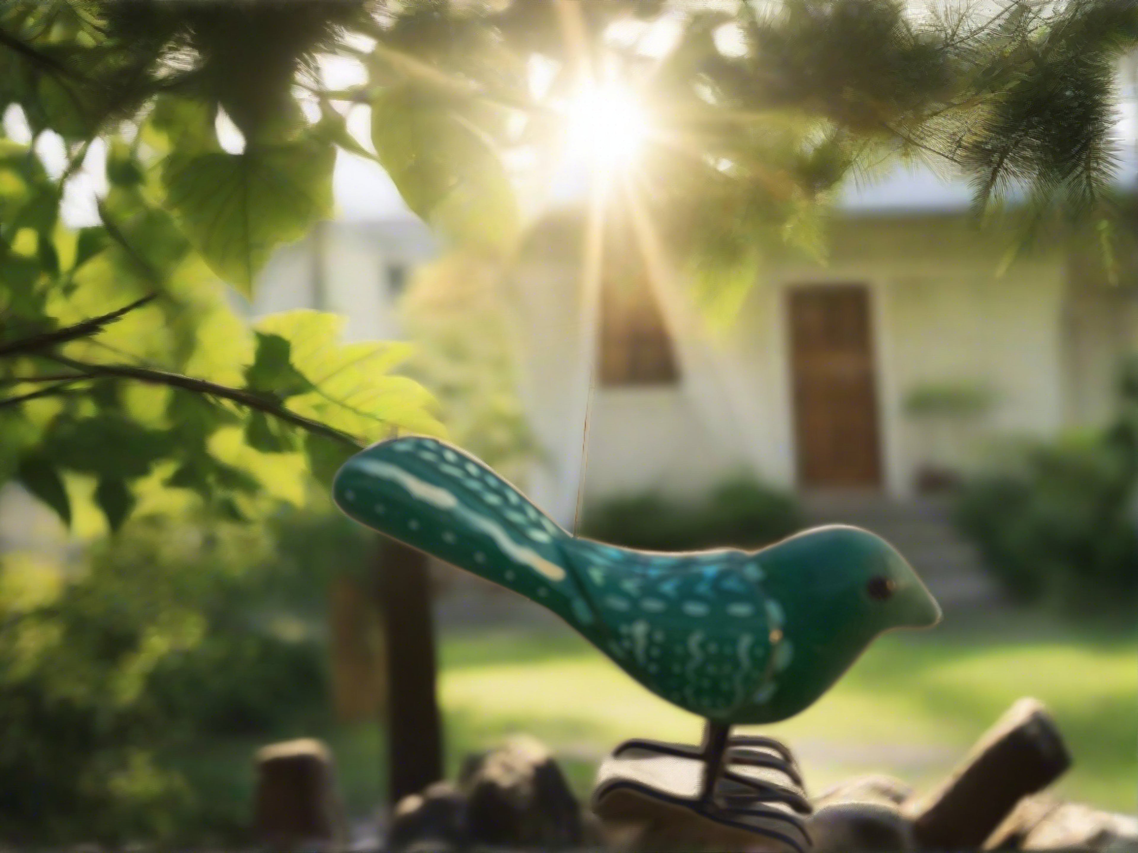 Birds handpainted on wood (set of 2)