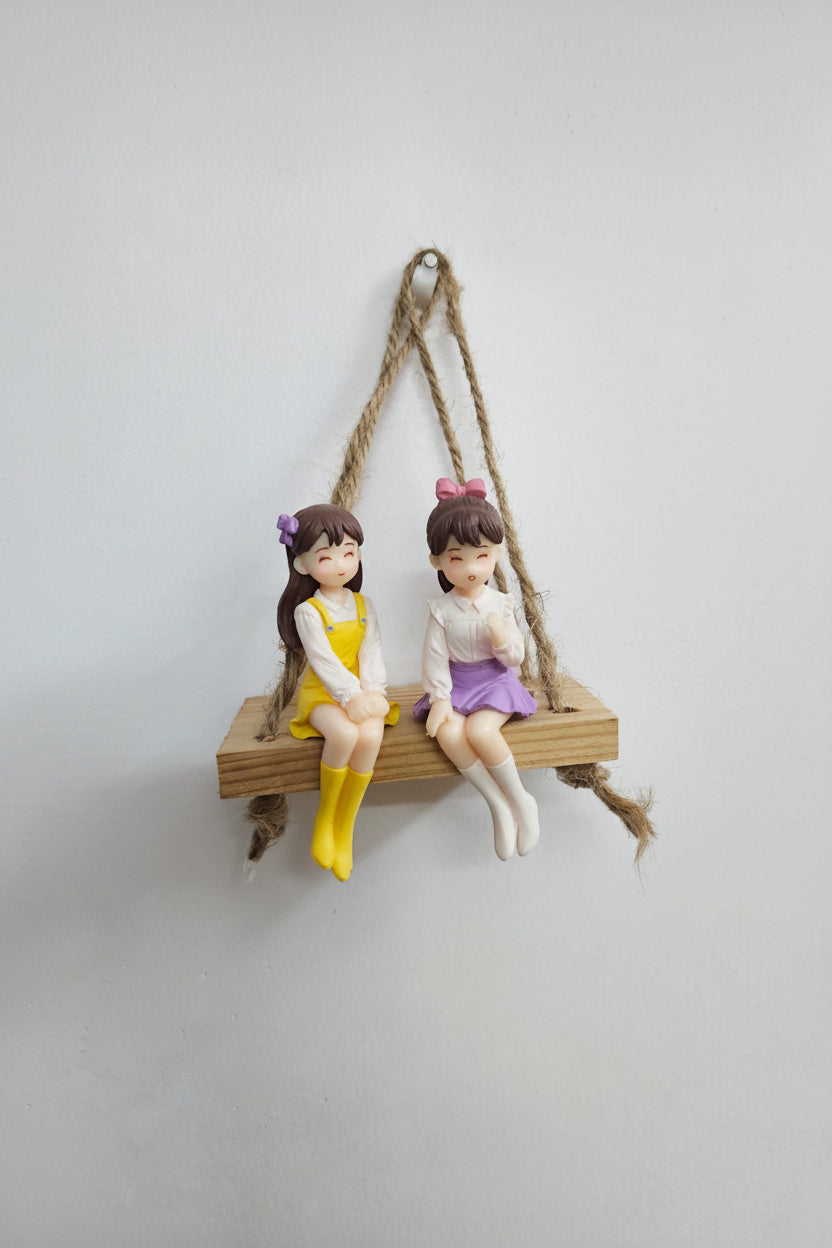 Girls on swing Miniatures