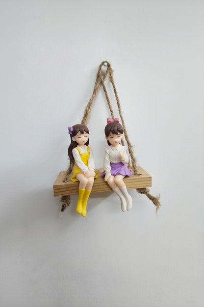 Girls on swing Miniatures