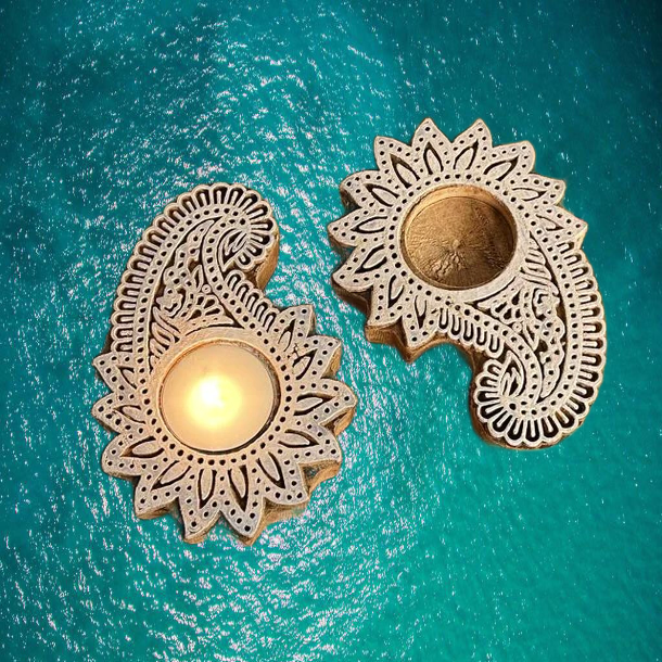 Wooden Tea Light Candle Holders