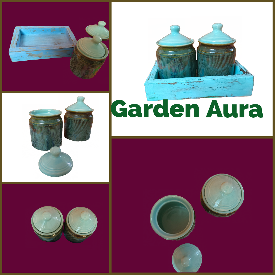 Turquoise Jars with Tray