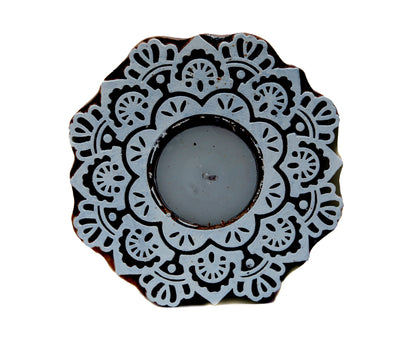 Gleam T lite  Wooden Carved holders (Set of 2)