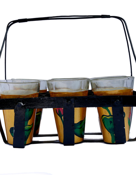 Cutting Chai glasses with stand-Kamal Ke Phool