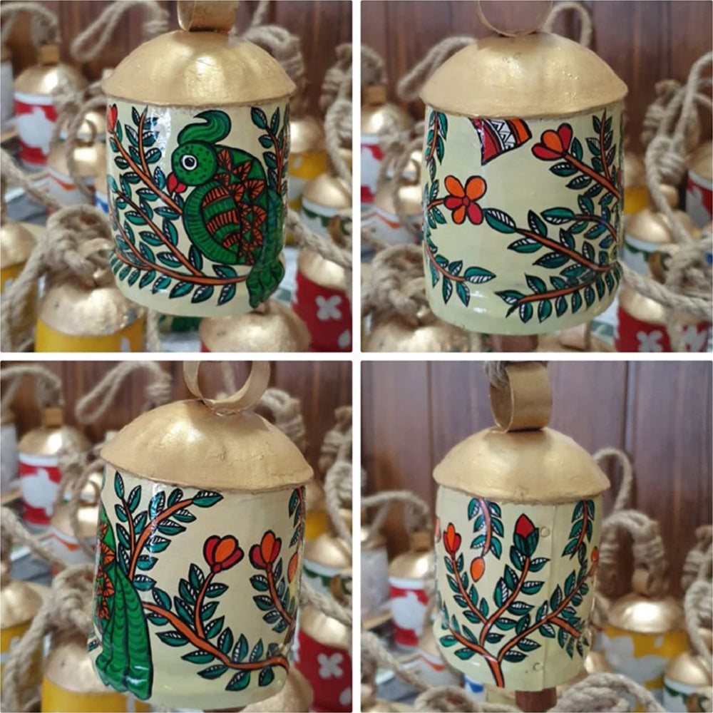 Madhubani Parrot Bell Single