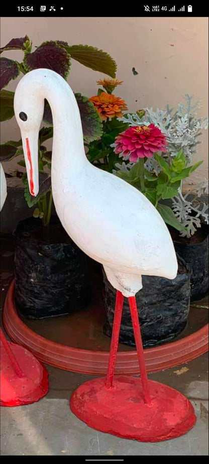 Crane with Beak Down Décor