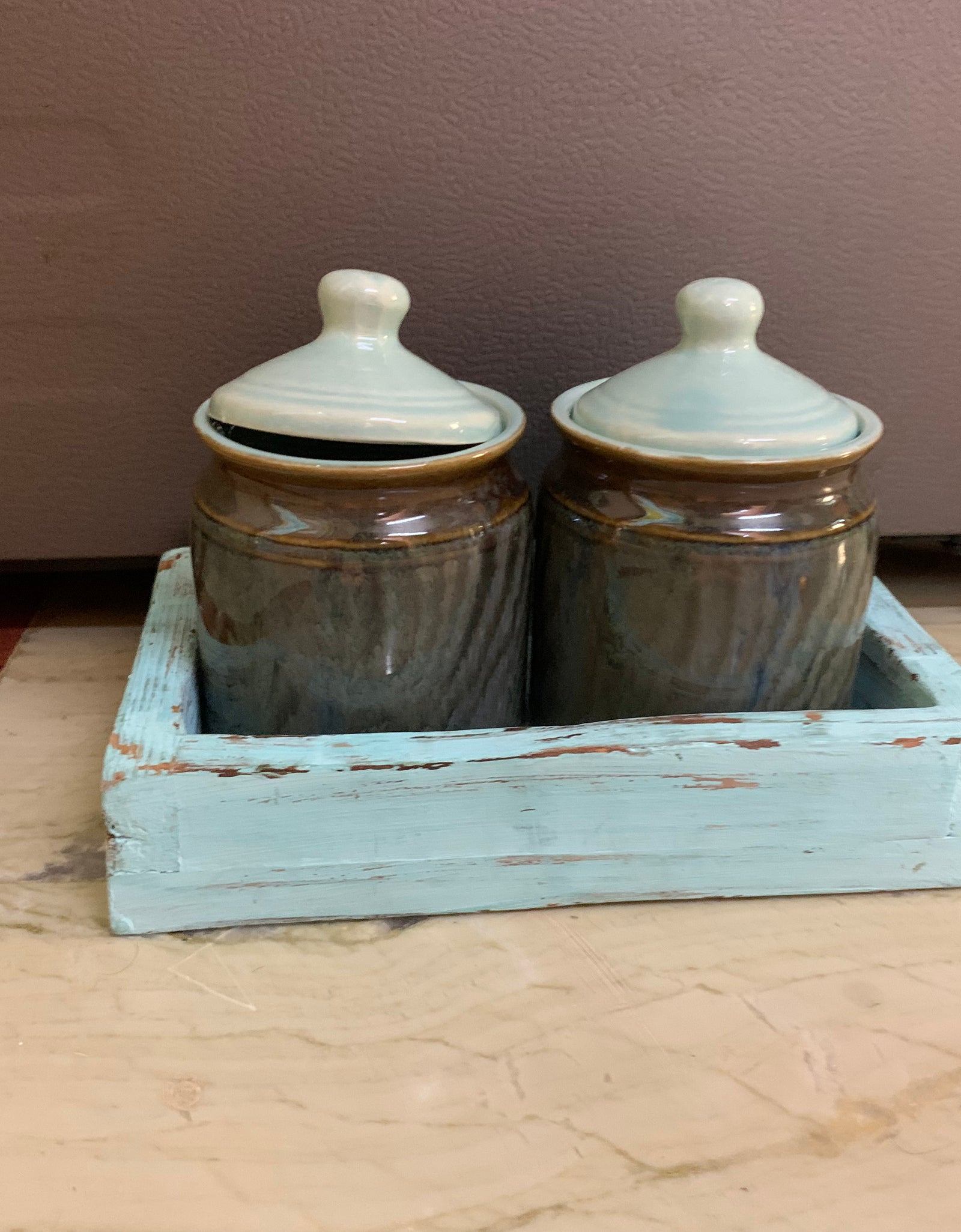 Turquoise Jars with Tray