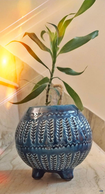 Teal Blue Ceramic planter