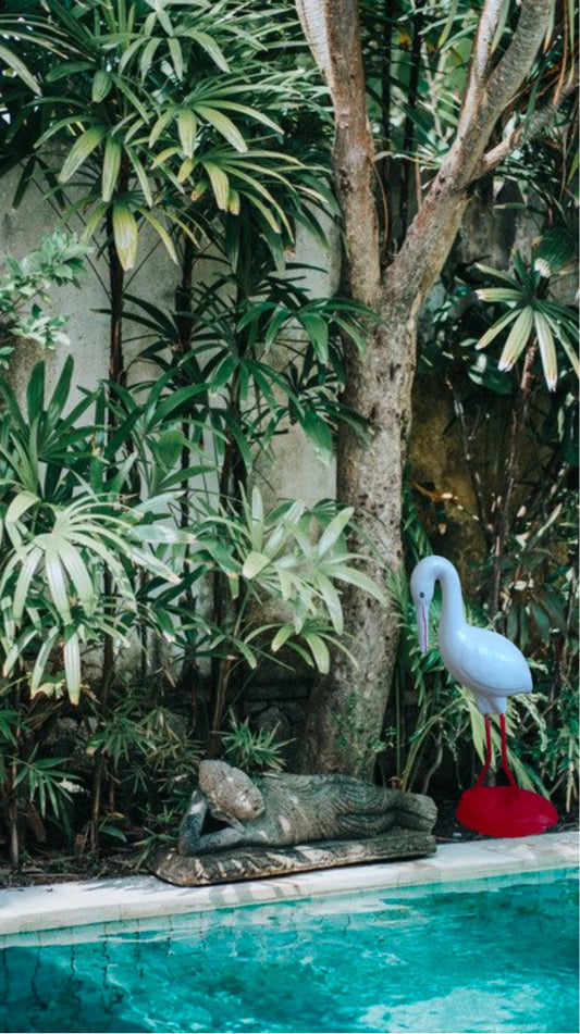 Crane with Beak Down Décor
