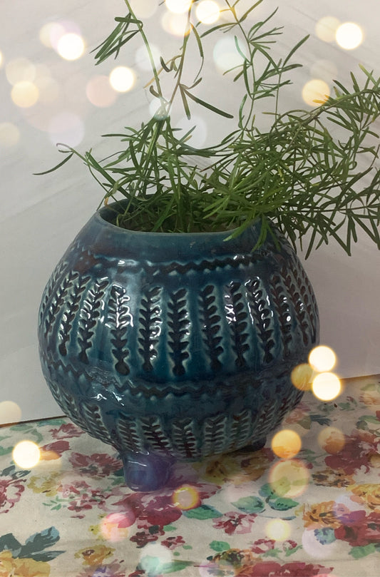 Teal Blue Ceramic planter