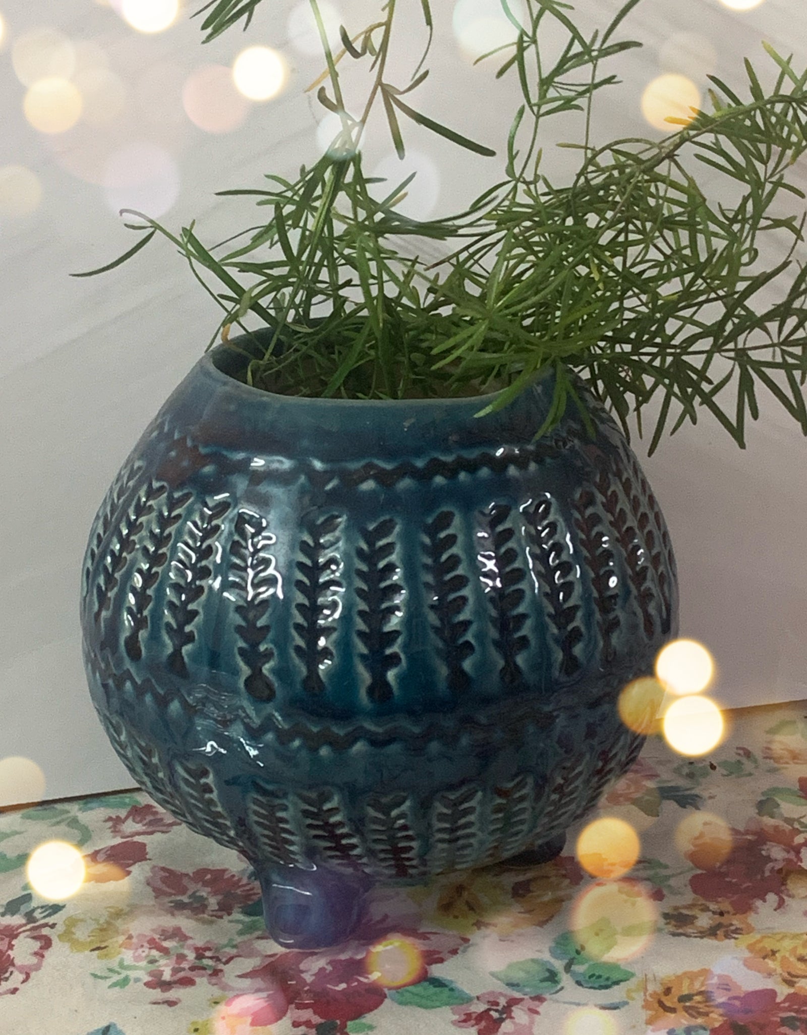 Teal Blue Ceramic planter