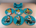 Coaster set with classical Indian forms